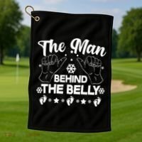 The Man Behind The Belly New Dad Golf Towel thumb 1