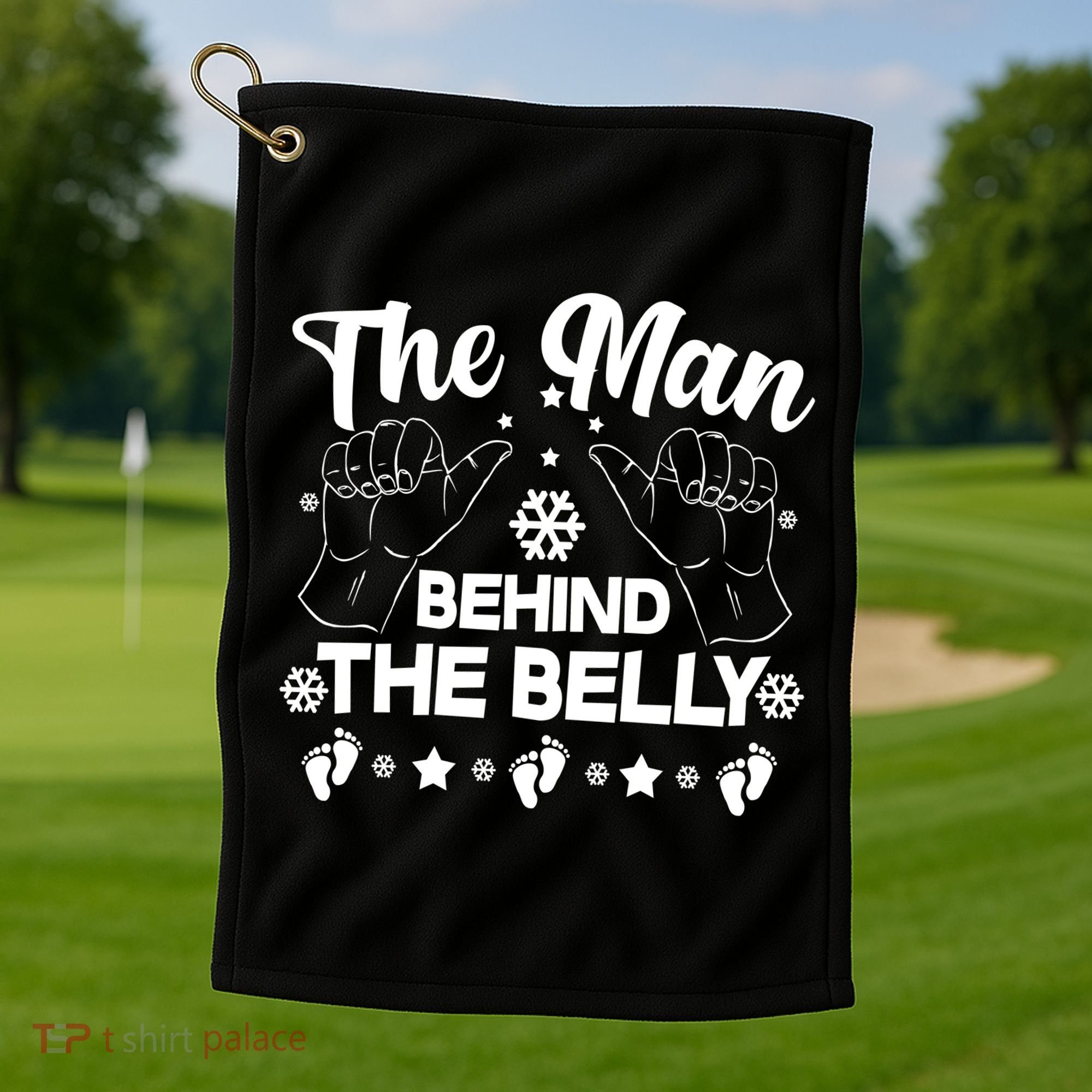 The Man Behind The Belly New Dad Golf Towel