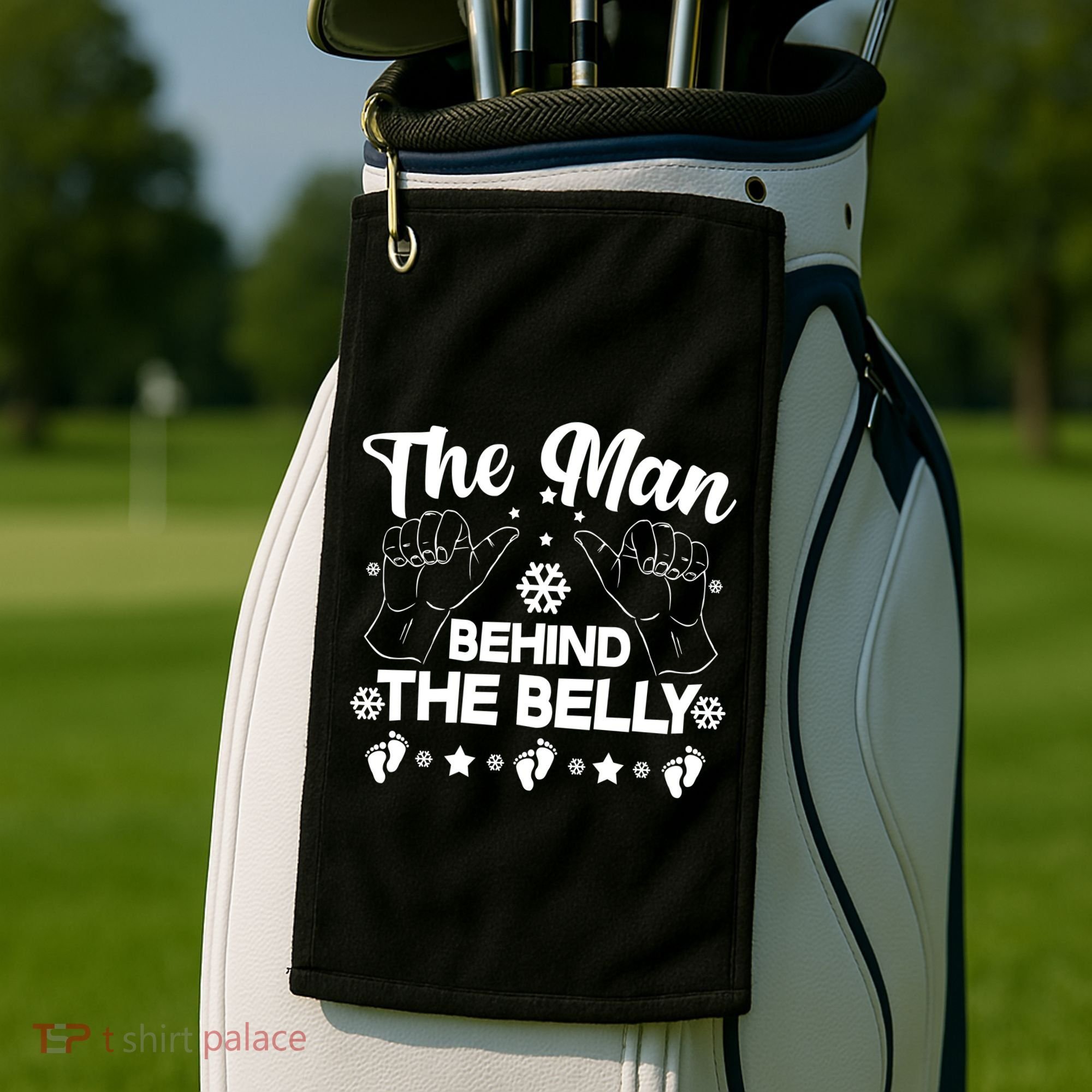 The Man Behind The Belly New Dad Golf Towel