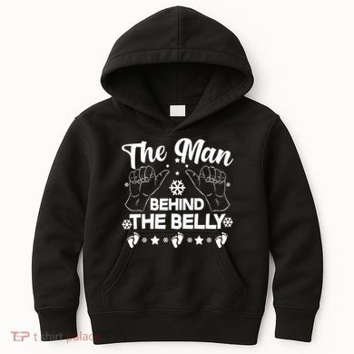 The Man Behind The Belly New Dad Kids Hoodie