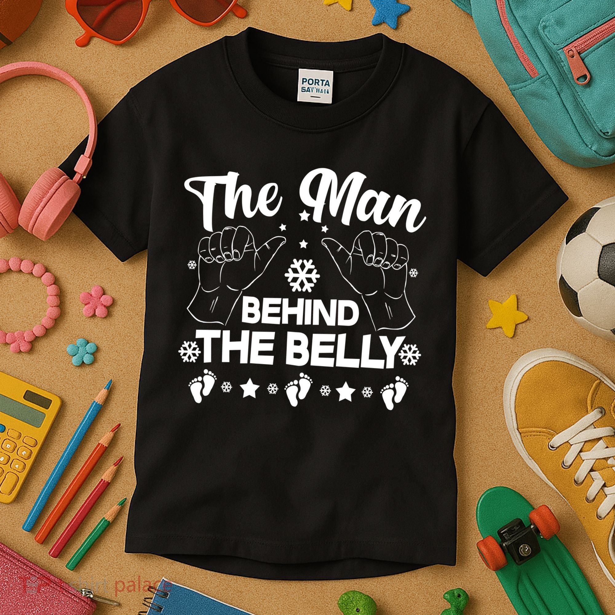 The Man Behind The Belly New Dad Kids T-Shirt