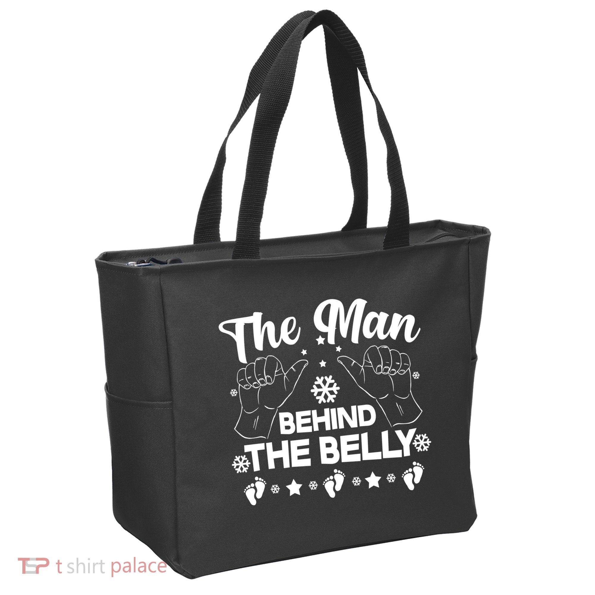 The Man Behind The Belly New Dad Tote Bag