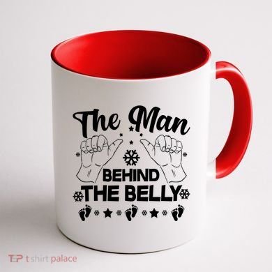 The Man Behind The Belly New Dad Coffee Mug back