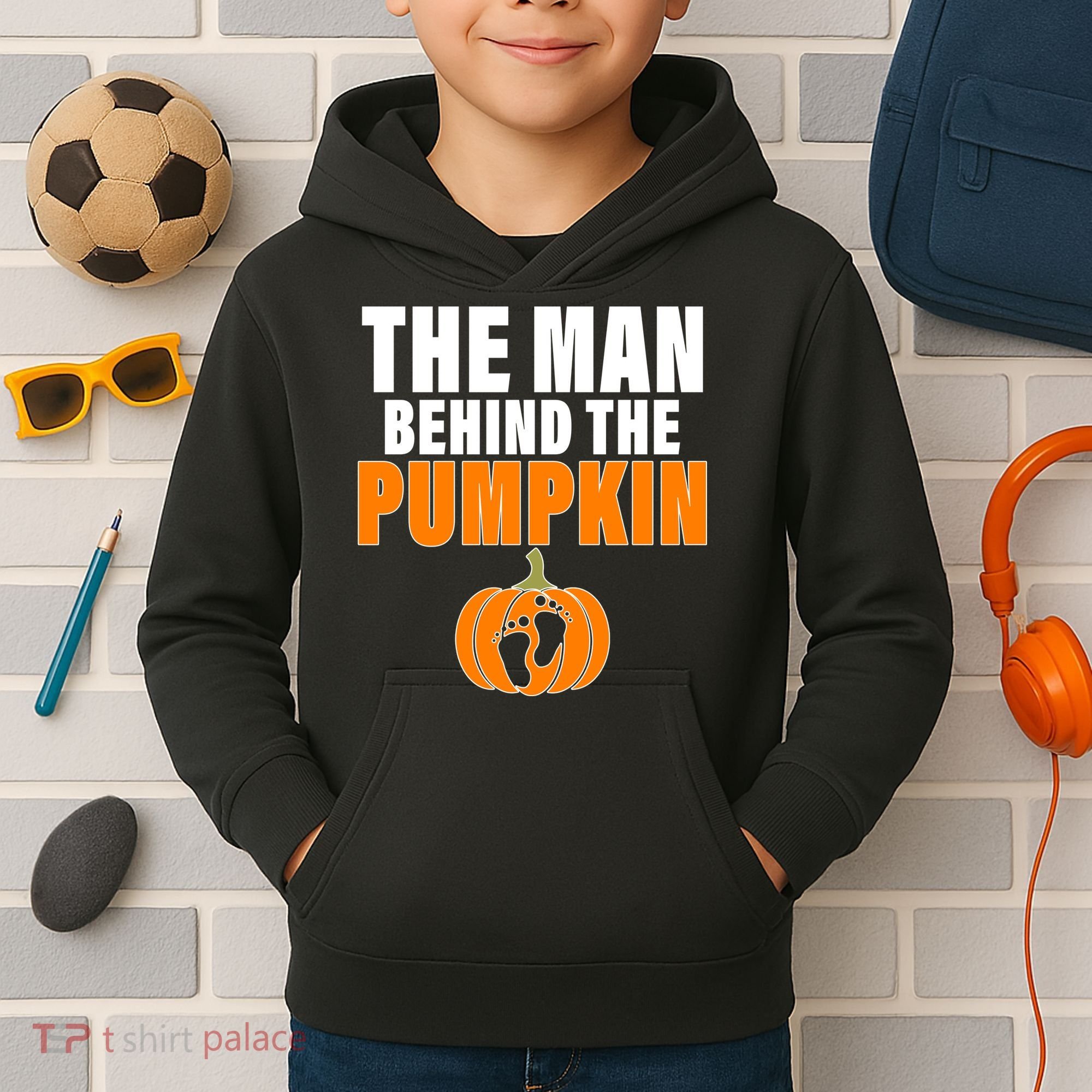 The Man Behind The Pumpkin Kids Hoodie