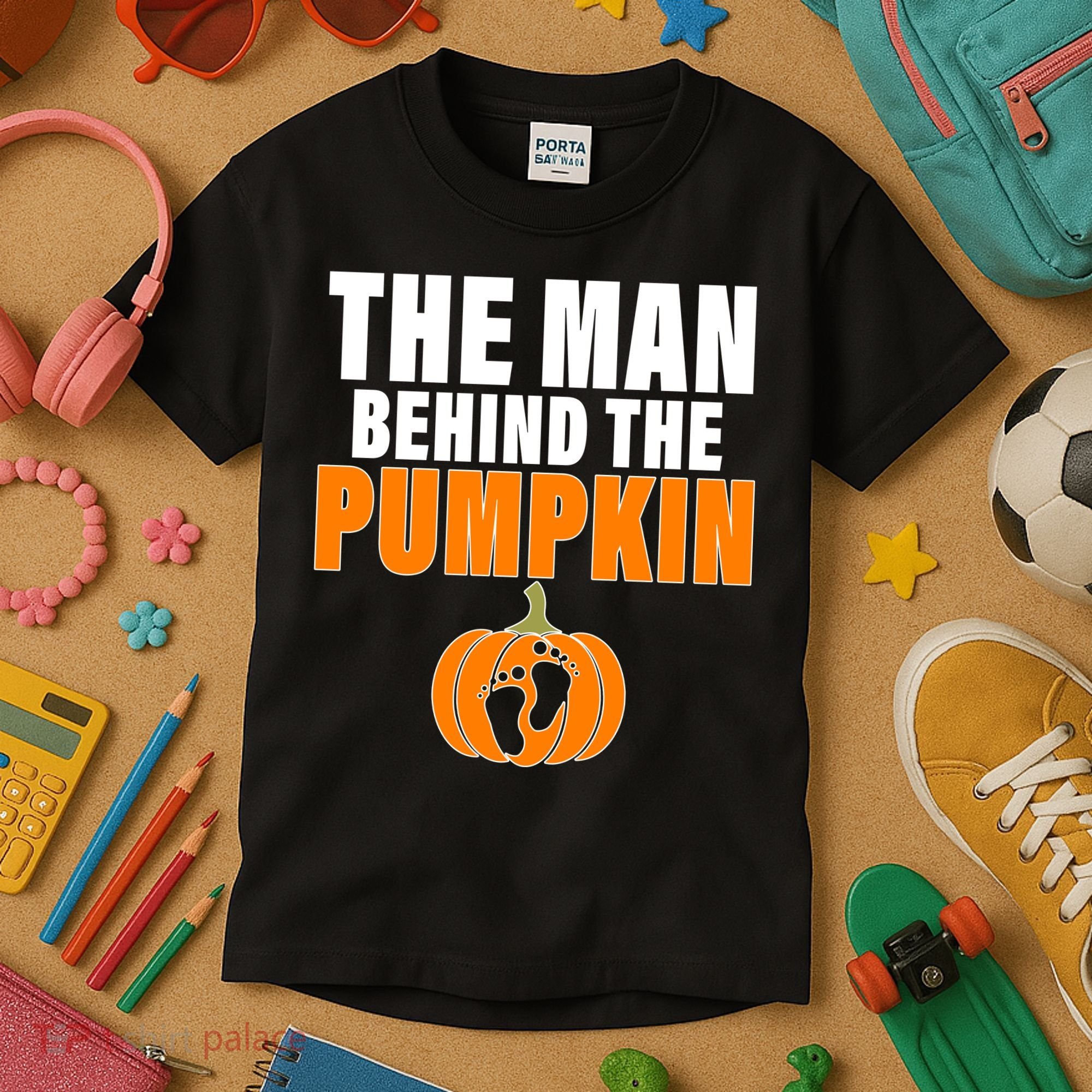 The Man Behind The Pumpkin Kids T-Shirt