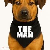 The Man Distressed Logo USA-Made Doggie Bandana thumb 1