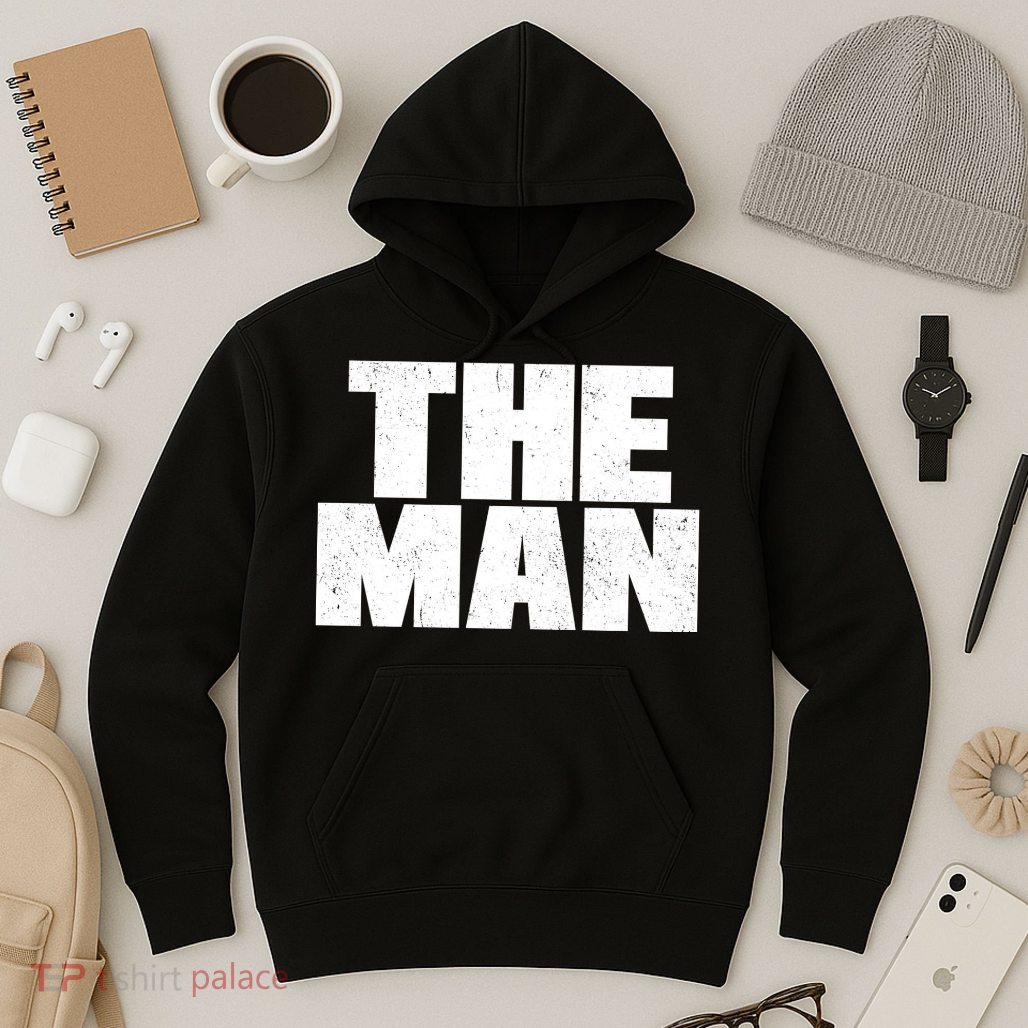 The Man Distressed Logo Hoodie