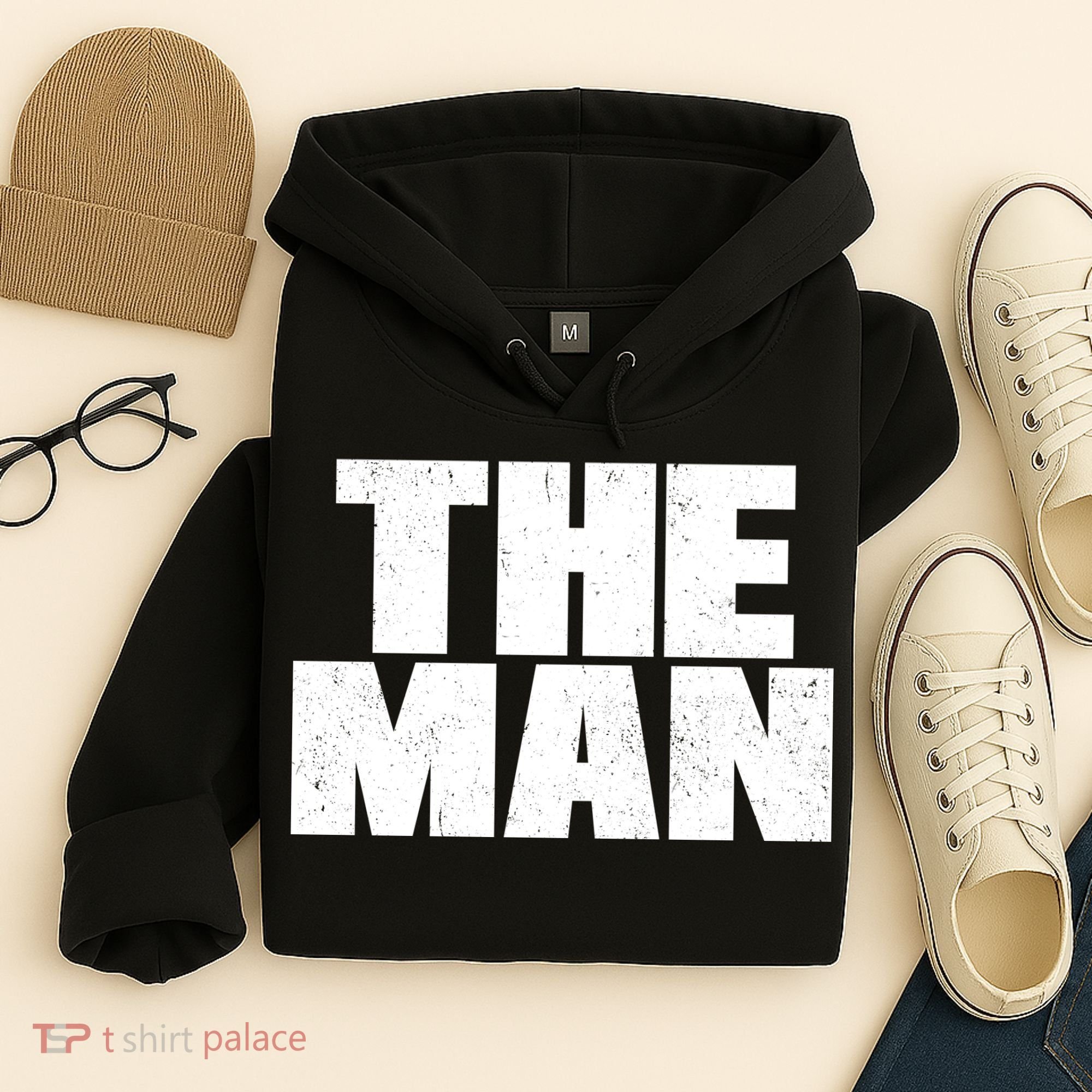The Man Distressed Logo Hoodie