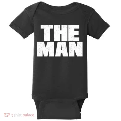 The Man Distressed Logo Baby Bodysuit