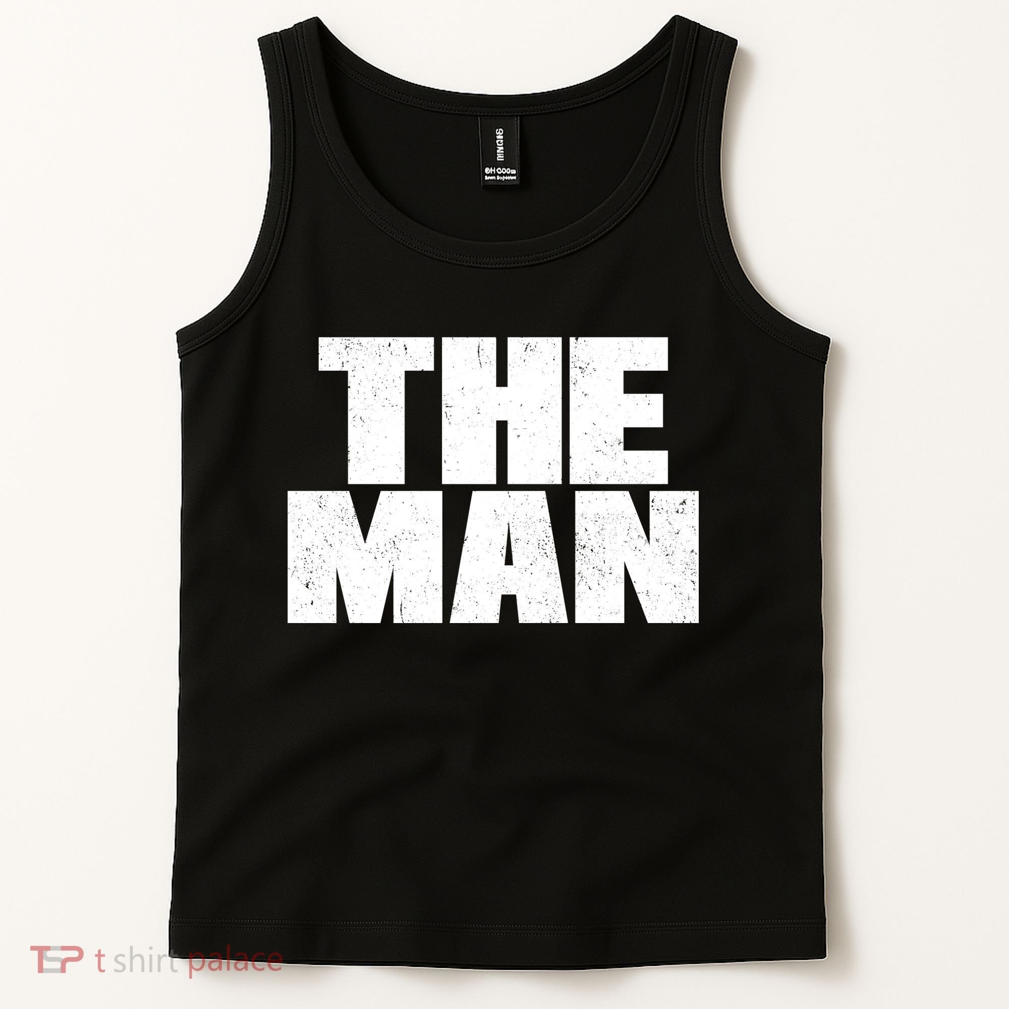The Man Distressed Logo Tank Top