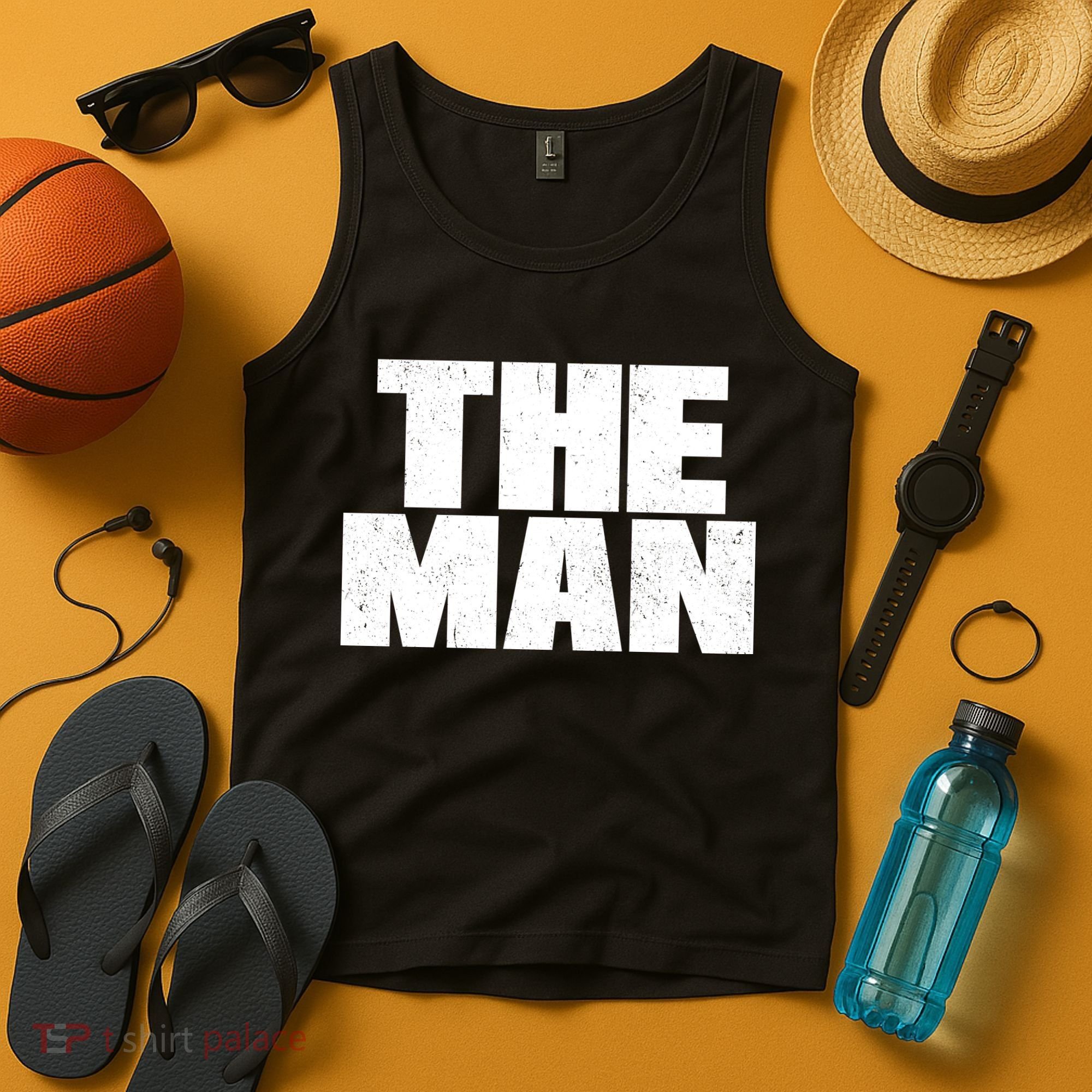 The Man Distressed Logo Tank Top