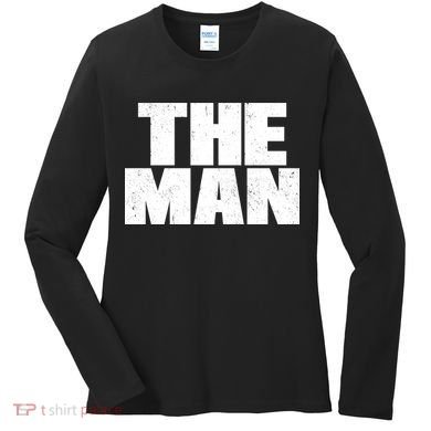 The Man Distressed Logo Women's Long Sleeve Shirt