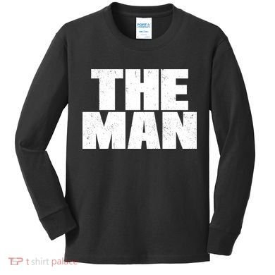 The Man Distressed Logo Kids Long Sleeve Shirt