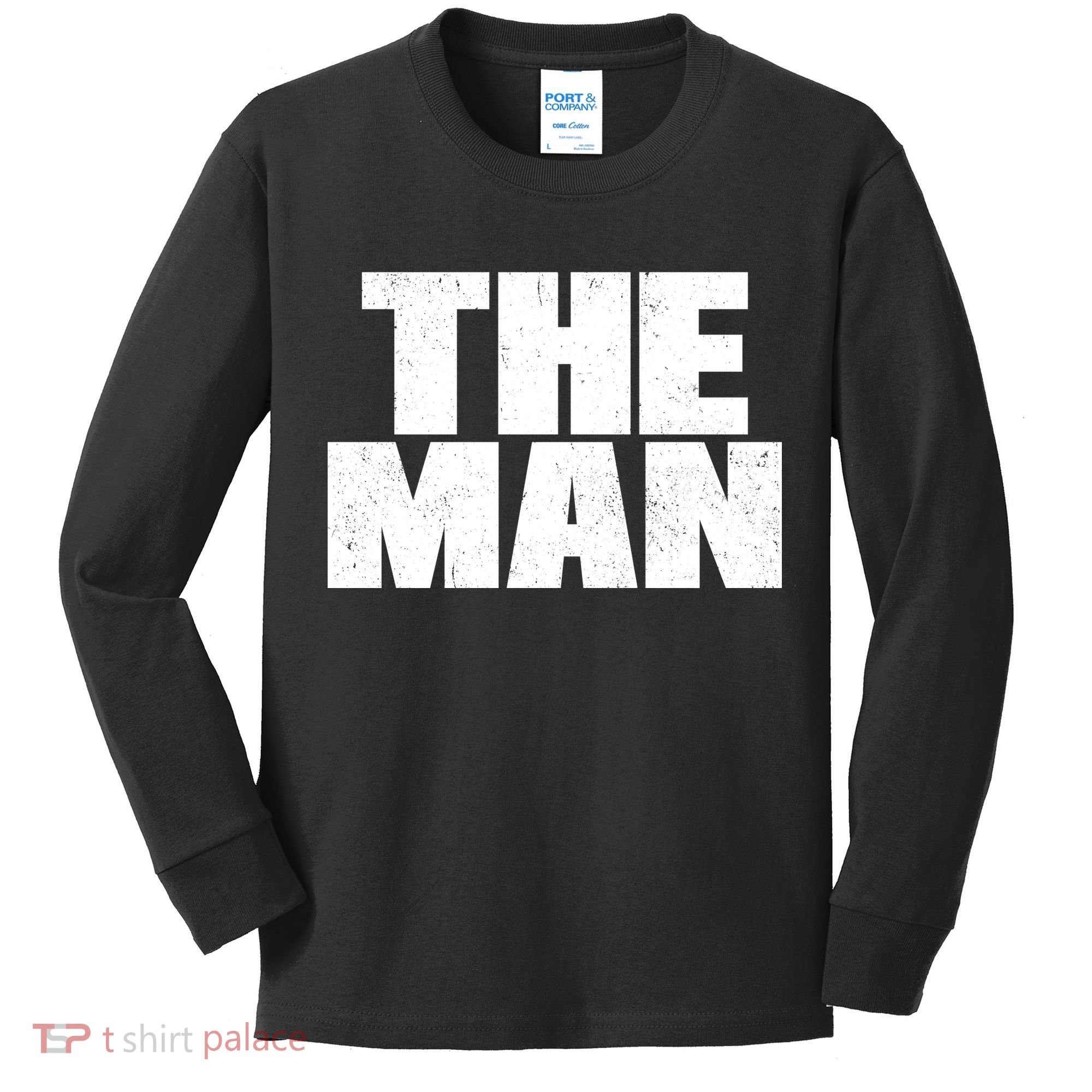The Man Distressed Logo Kids Long Sleeve Shirt