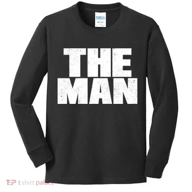 The Man Distressed Logo Kids Long Sleeve Shirt