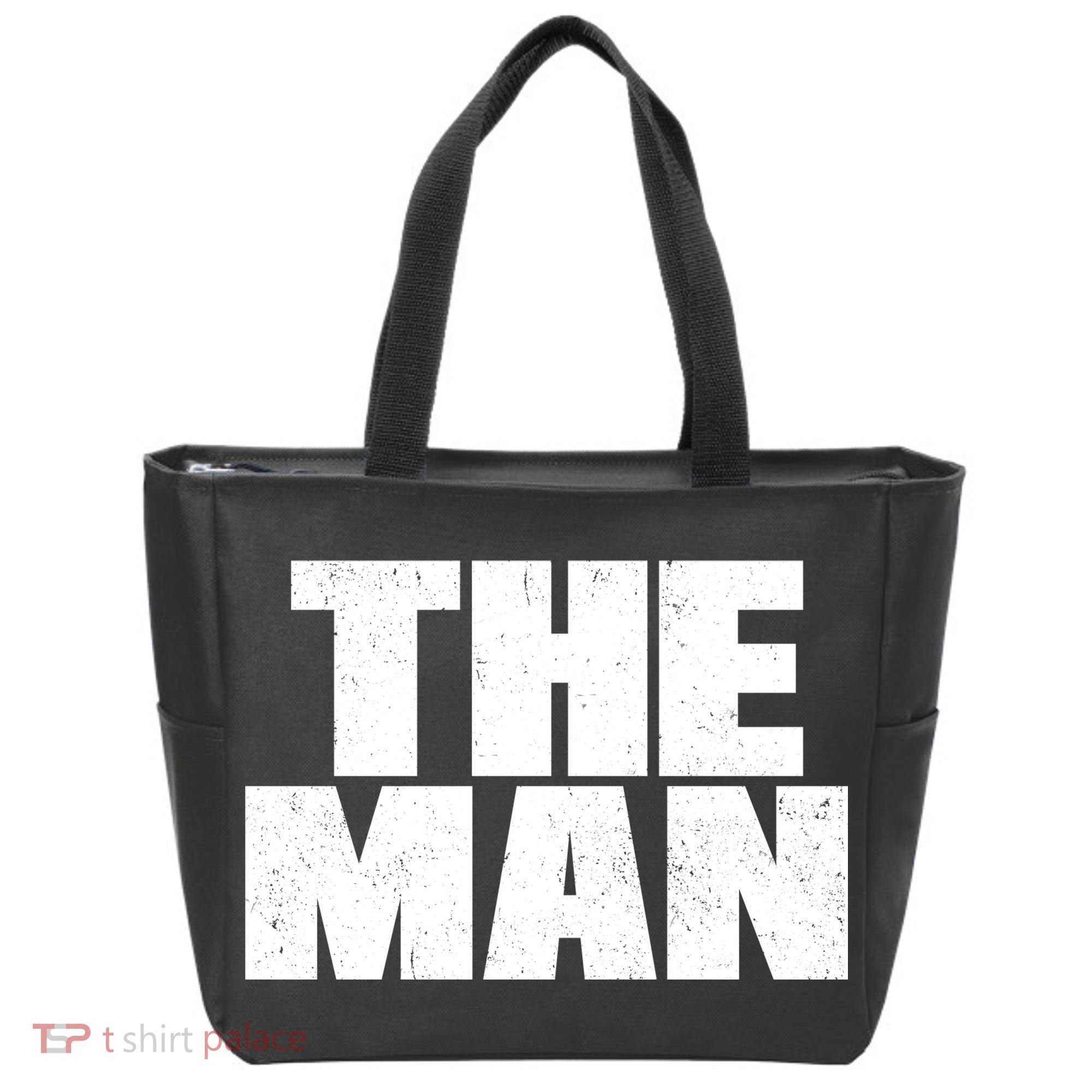 The Man Distressed Logo Tote Bag
