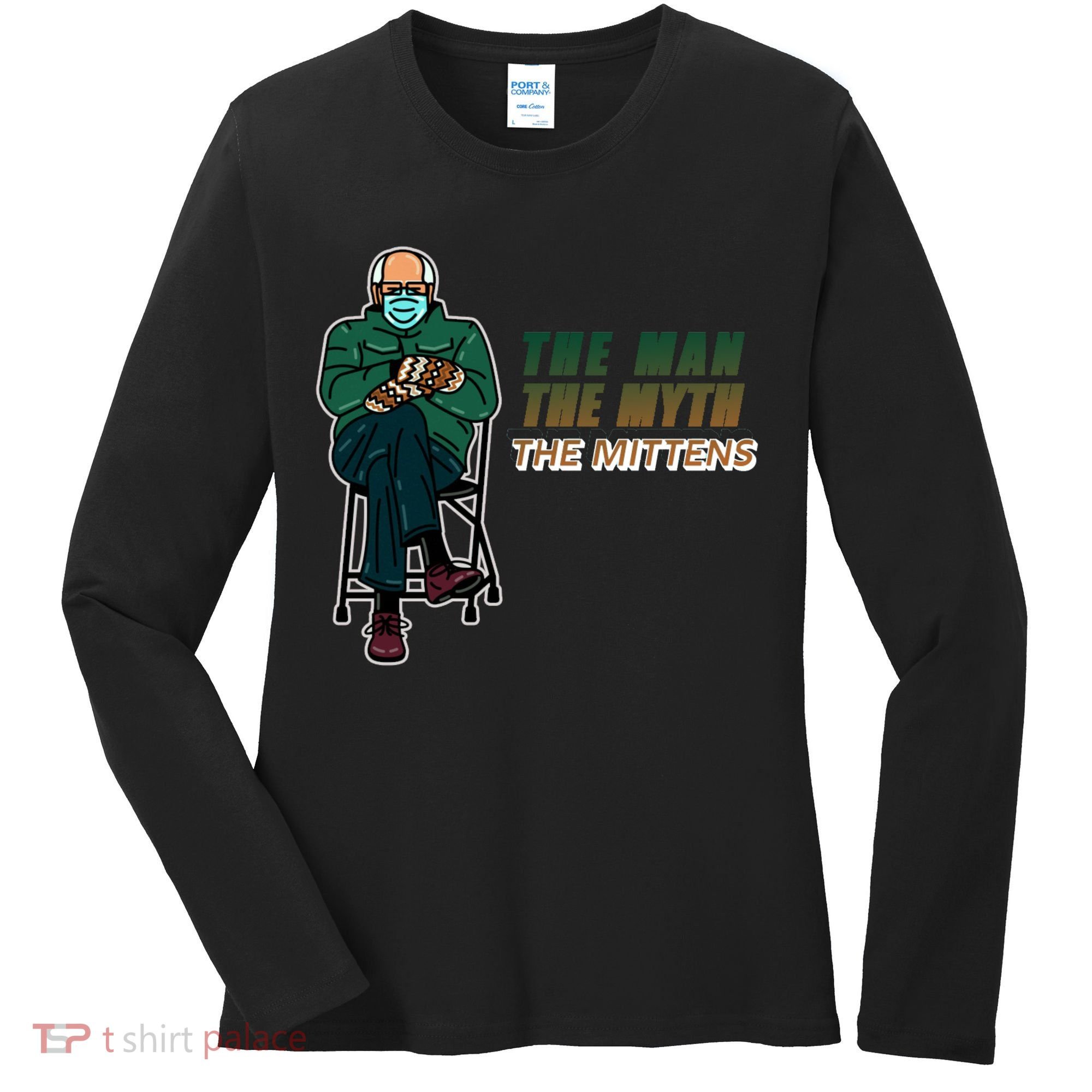 The Man Myth The Mittens Bernie Sanders Women's Long Sleeve Shirt