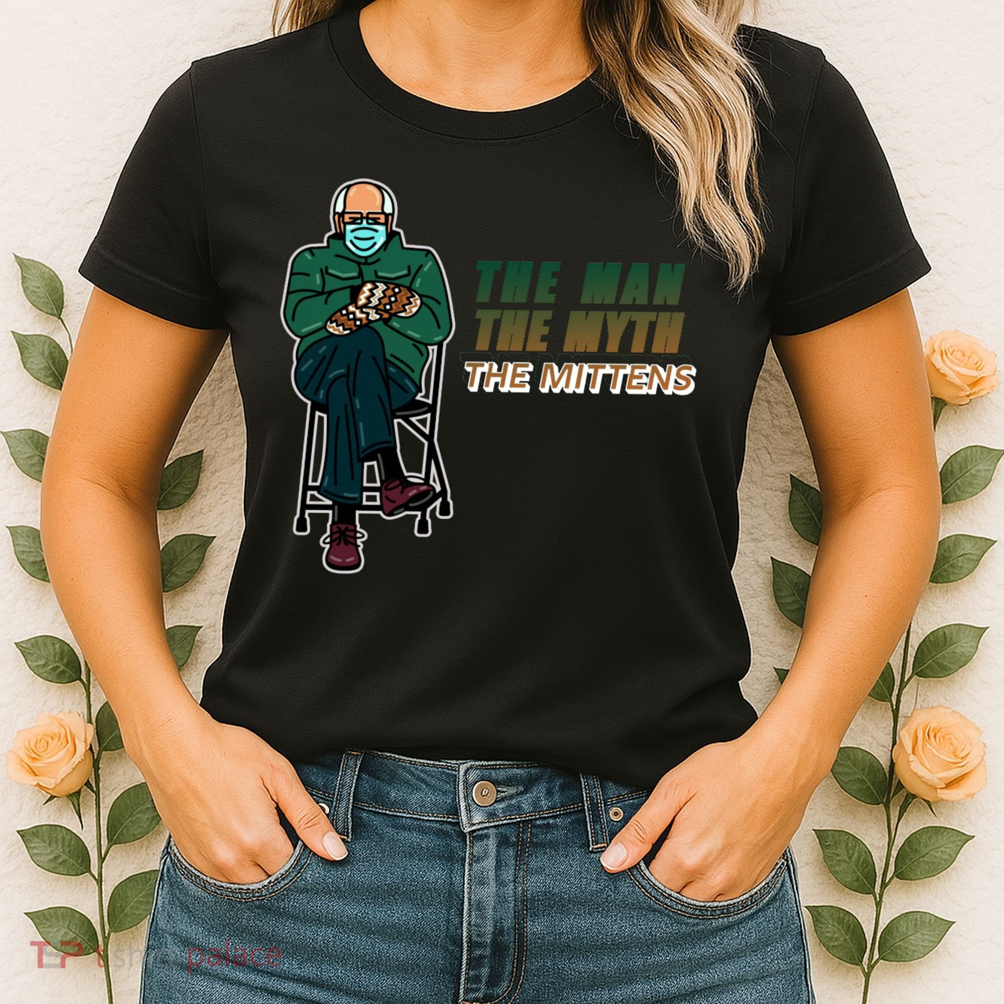 The Man Myth The Mittens Bernie Sanders Women's T-Shirt