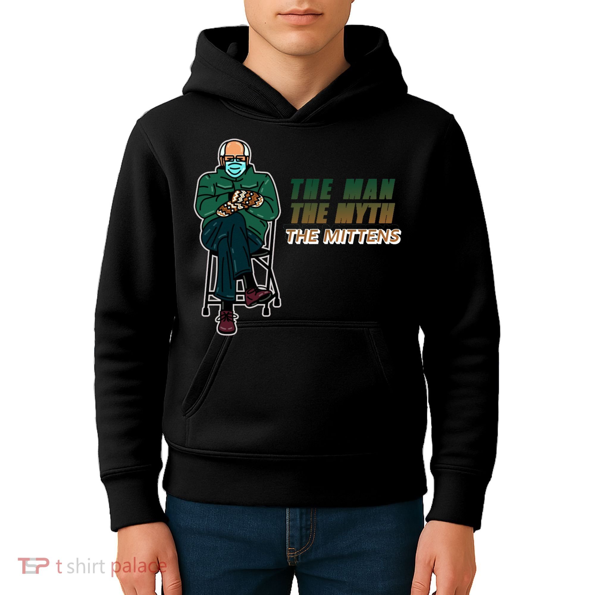 The Man Myth The Mittens Bernie Sanders Kids Hoodie