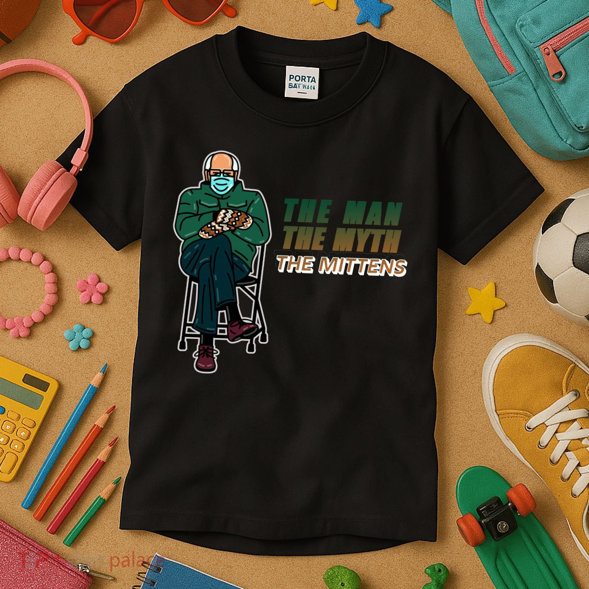 The Man Myth The Mittens Bernie Sanders Kids T-Shirt