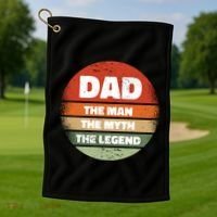 The Man The Myth The Legend Dad Retro Golf Towel thumb 1