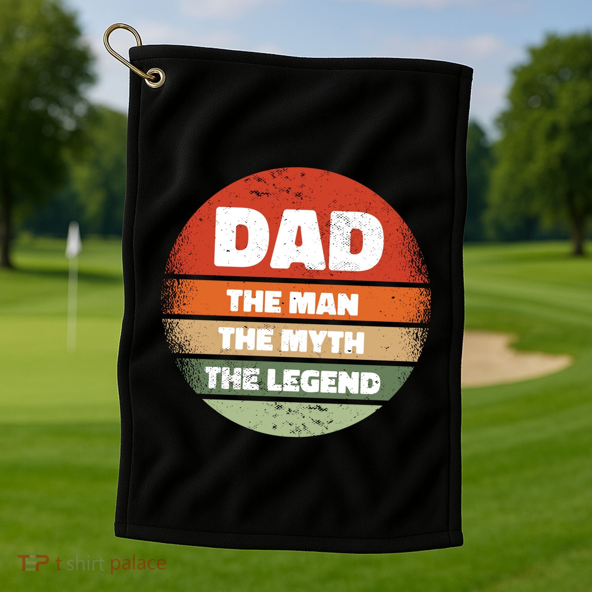The Man The Myth The Legend Dad Retro Golf Towel