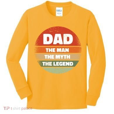 The Man The Myth The Legend Dad Retro Kids Long Sleeve Shirt