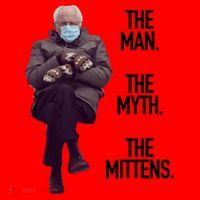 The Man The Myth The Mittens Bernie Meme Santa Hat thumb 1