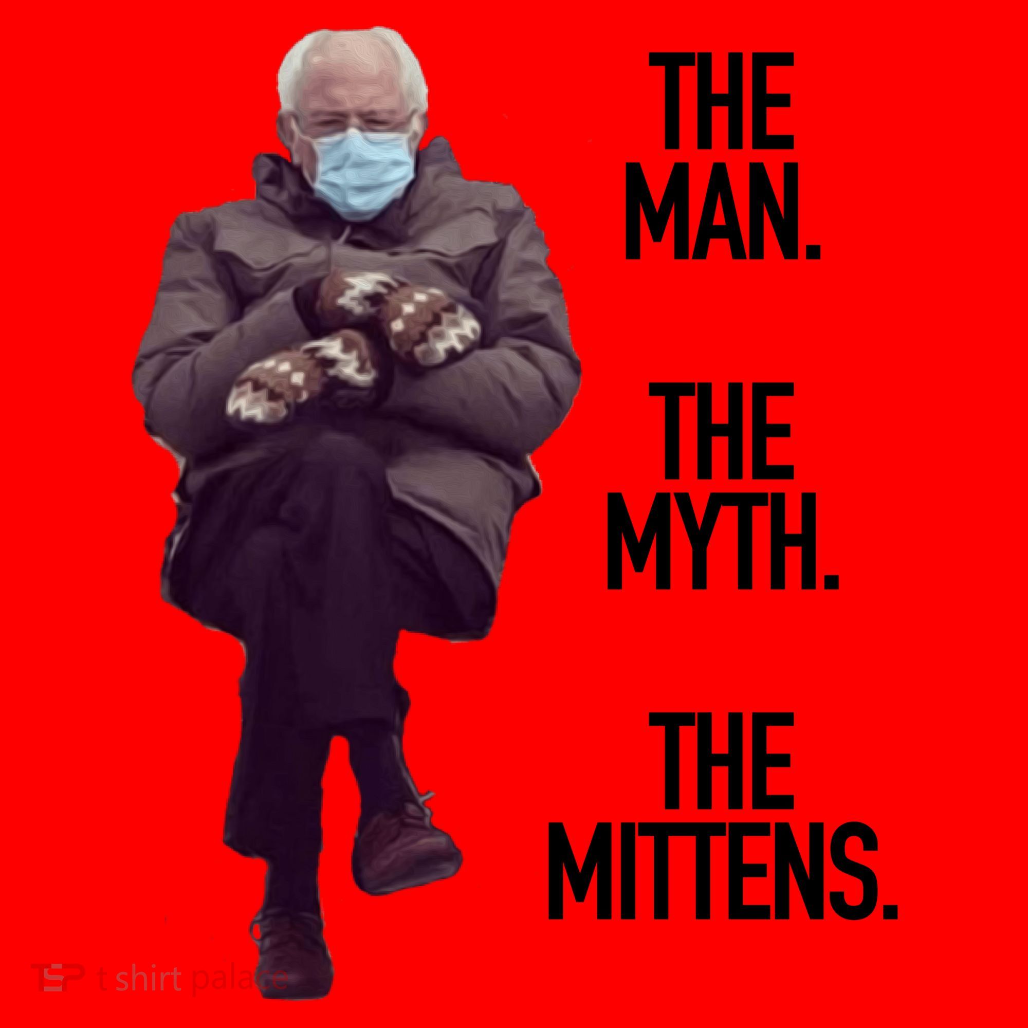 The Man The Myth The Mittens Bernie Meme Santa Hat