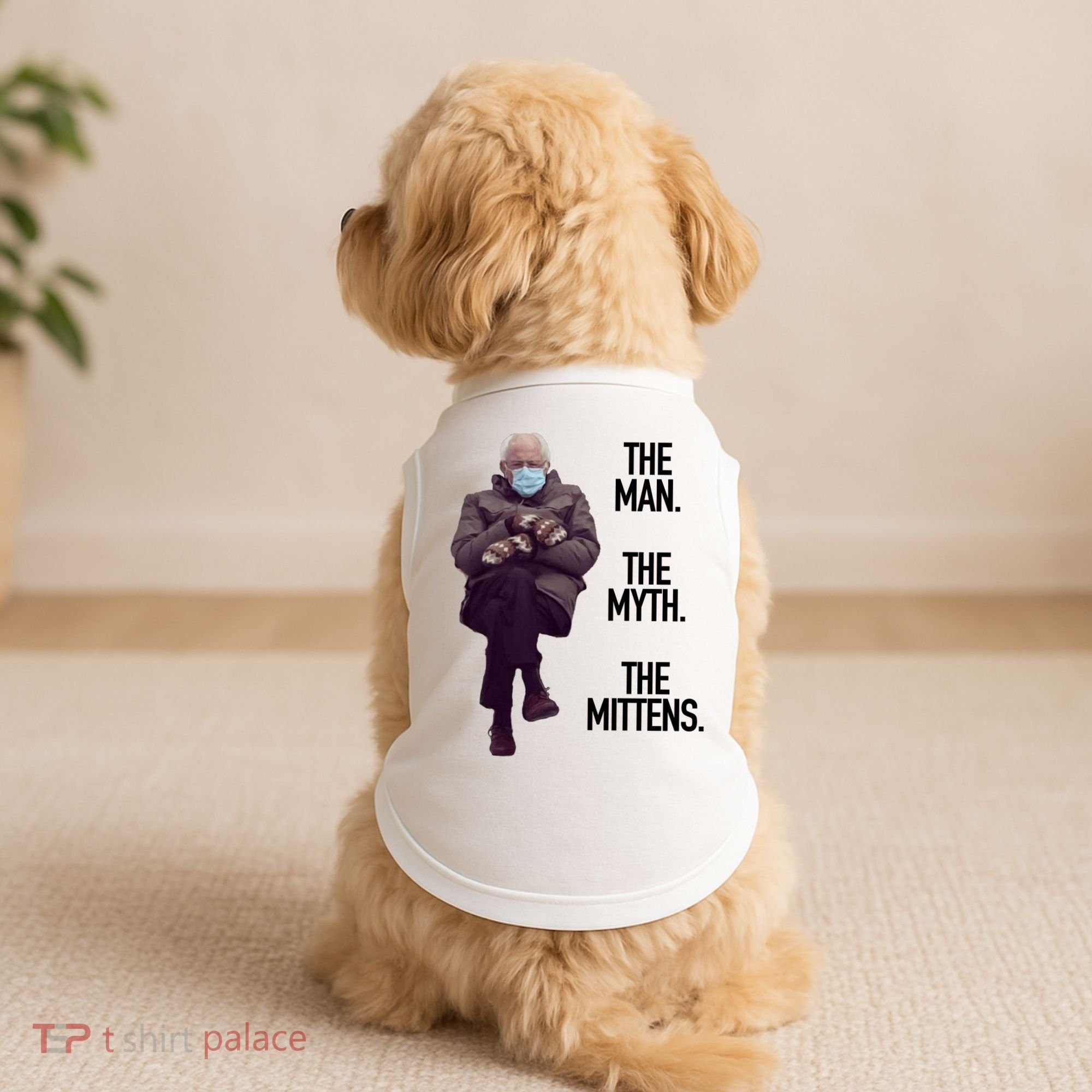 The Man The Myth The Mittens Bernie Meme Doggie Tank