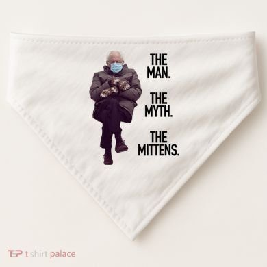 The Man The Myth The Mittens Bernie Meme USA-Made Doggie Bandana