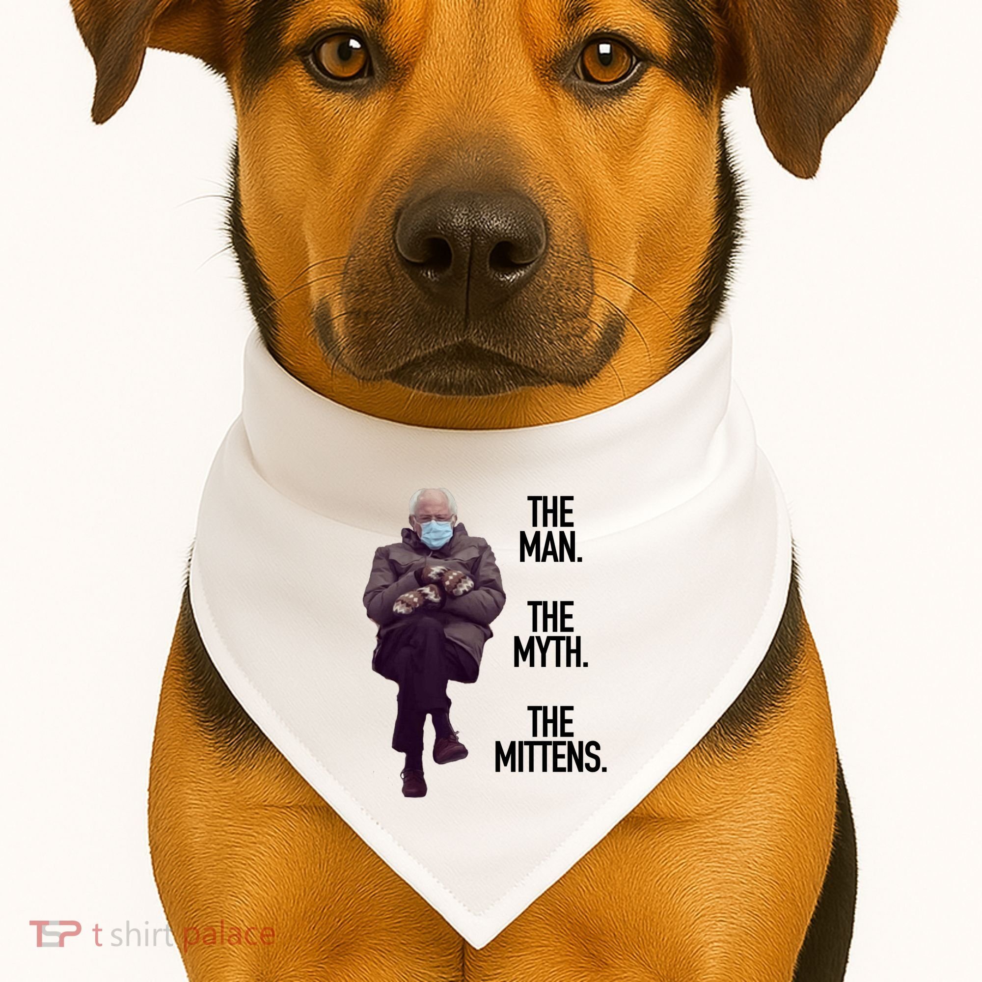 The Man The Myth The Mittens Bernie Meme USA-Made Doggie Bandana