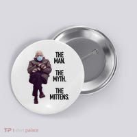 The Man The Myth The Mittens Bernie Meme Button thumb 0