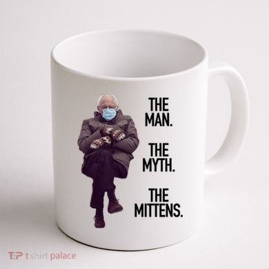 The Man The Myth The Mittens Bernie Meme Coffee Mug back