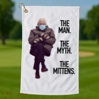 The Man The Myth The Mittens Bernie Meme Golf Towel thumb 1