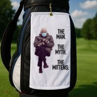 The Man The Myth The Mittens Bernie Meme Golf Towel thumb 2