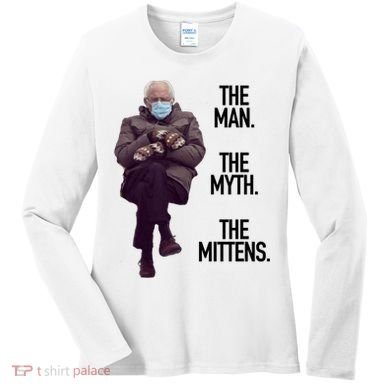 The Man The Myth The Mittens Bernie Meme Women's Long Sleeve Shirt