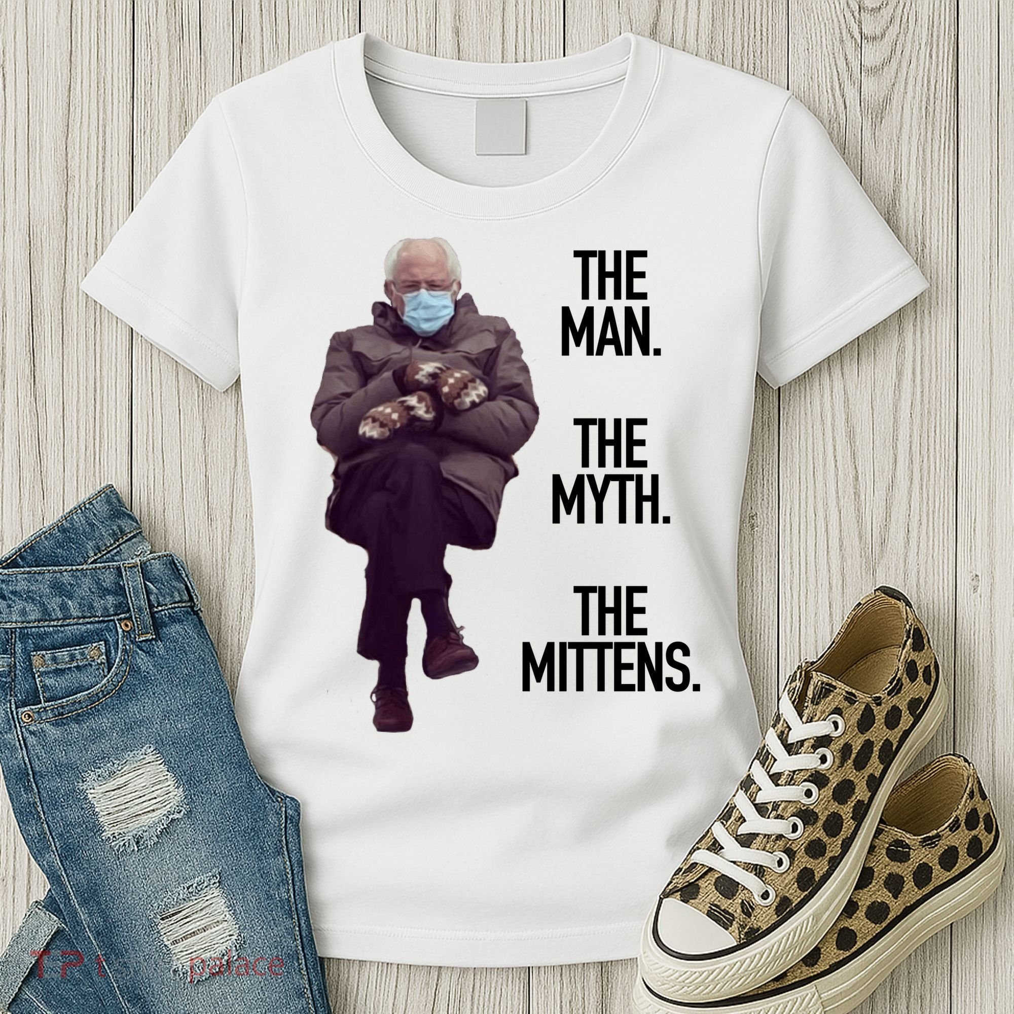 The Man The Myth The Mittens Bernie Meme Women's T-Shirt