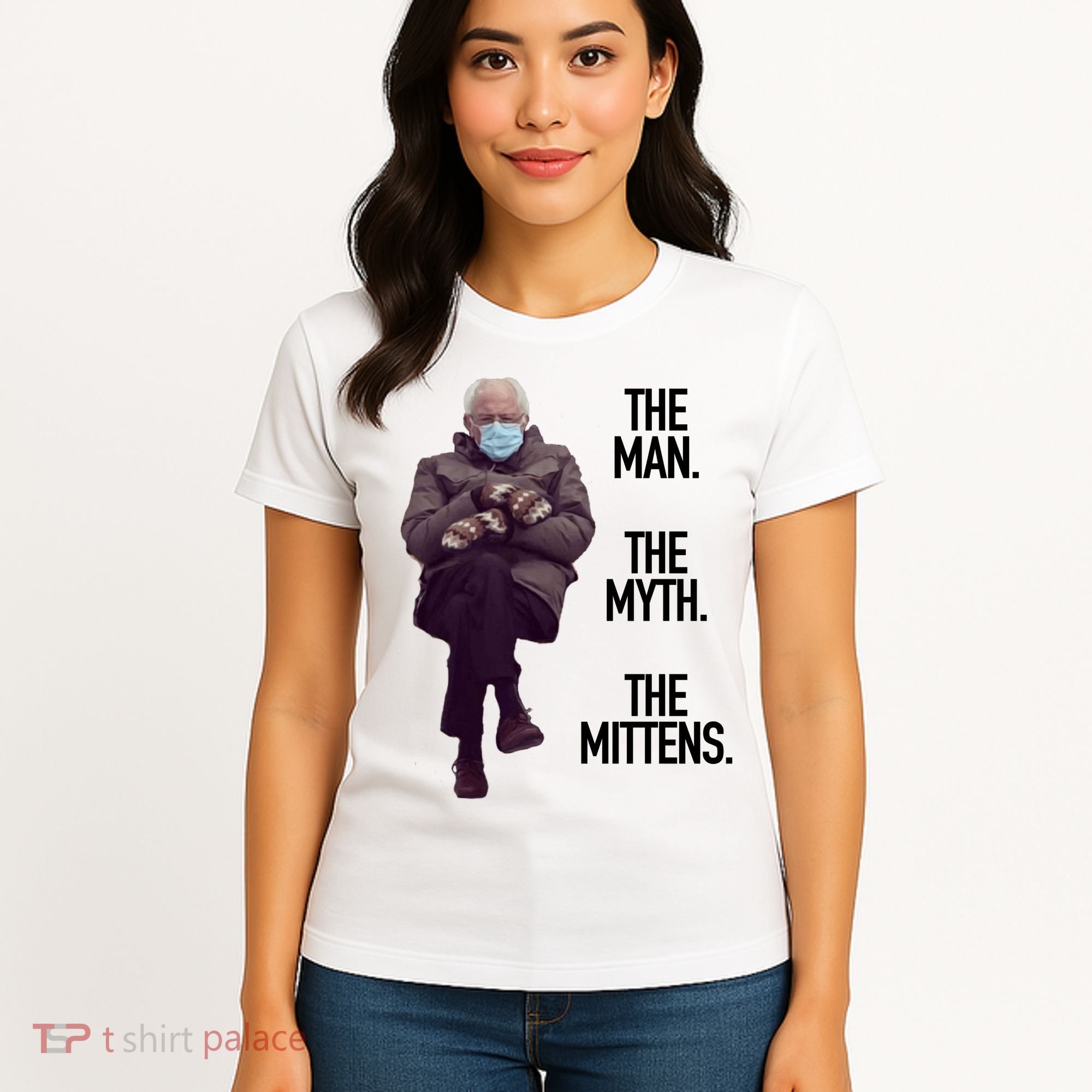The Man The Myth The Mittens Bernie Meme Women's T-Shirt
