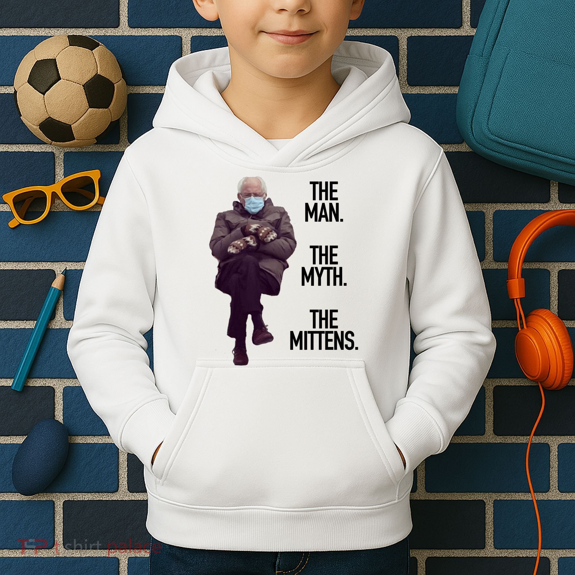 The Man The Myth The Mittens Bernie Meme Kids Hoodie