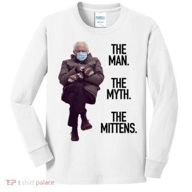 The Man The Myth The Mittens Bernie Meme Kids Long Sleeve Shirt