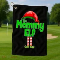 The Mommy Elf Christmas Golf Towel thumb 1