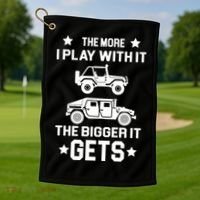 The More I Play With It the Bigger It Gets Truck Golf Towel thumb 1