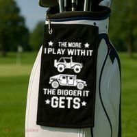 The More I Play With It the Bigger It Gets Truck Golf Towel thumb 2