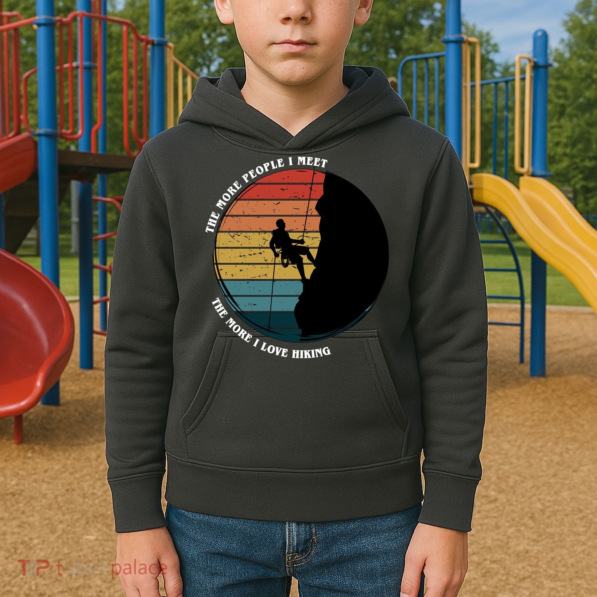 The More People I Meet The More I Love Hiking Kids Hoodie