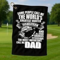 The Most Important Call Me Dad Fisherman Golf Towel thumb 1