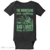 The Mountains Are Calling And I Must Stay At Home Baby Bodysuit thumb 0