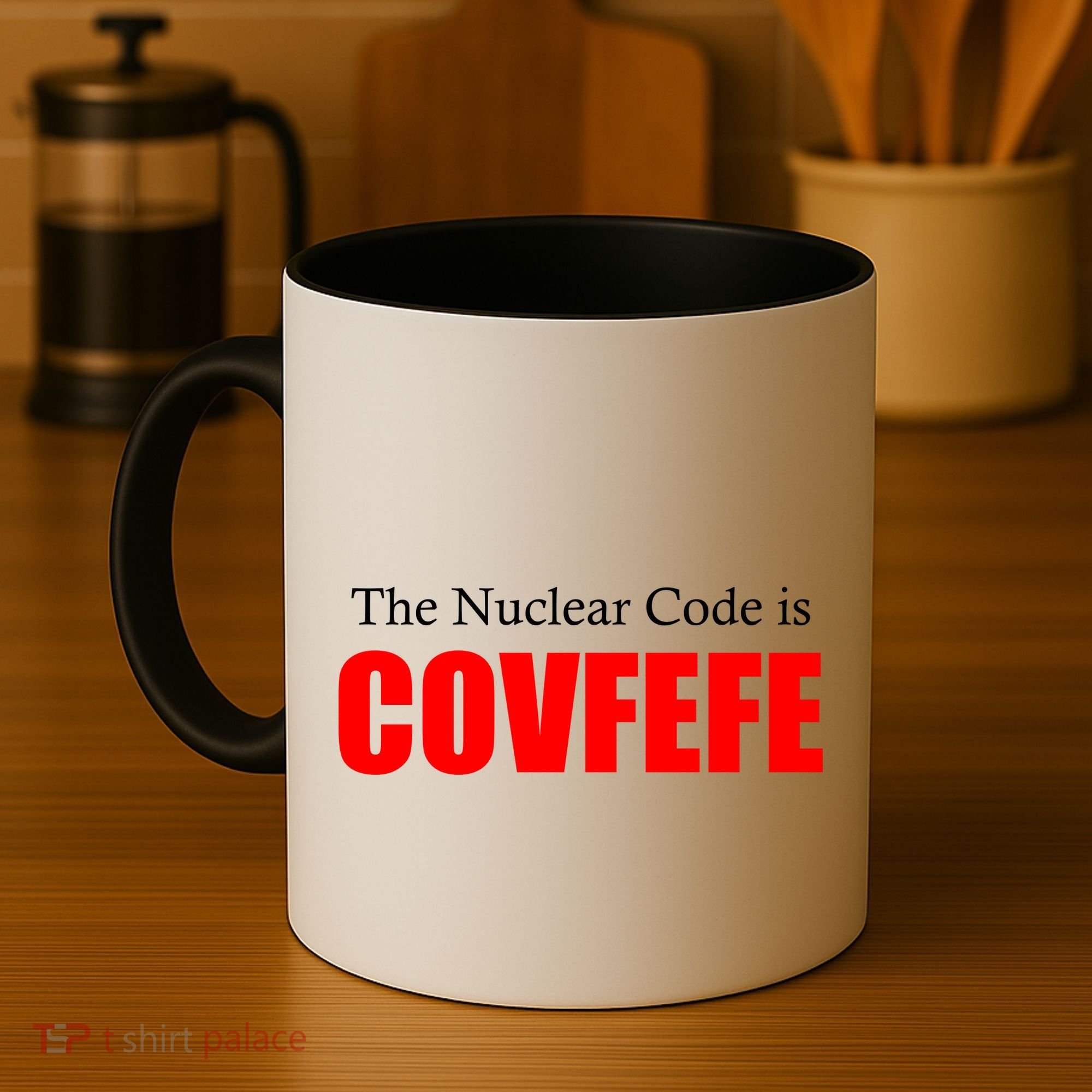 The Nuclear Code is Covfefe Funny Tweet Coffee Mug