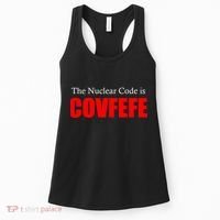The Nuclear Code is Covfefe Funny Tweet Women's Tank Top thumb 0