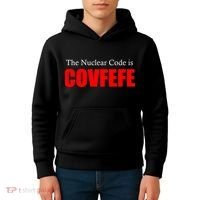 The Nuclear Code is Covfefe Funny Tweet Kids Hoodie thumb 4